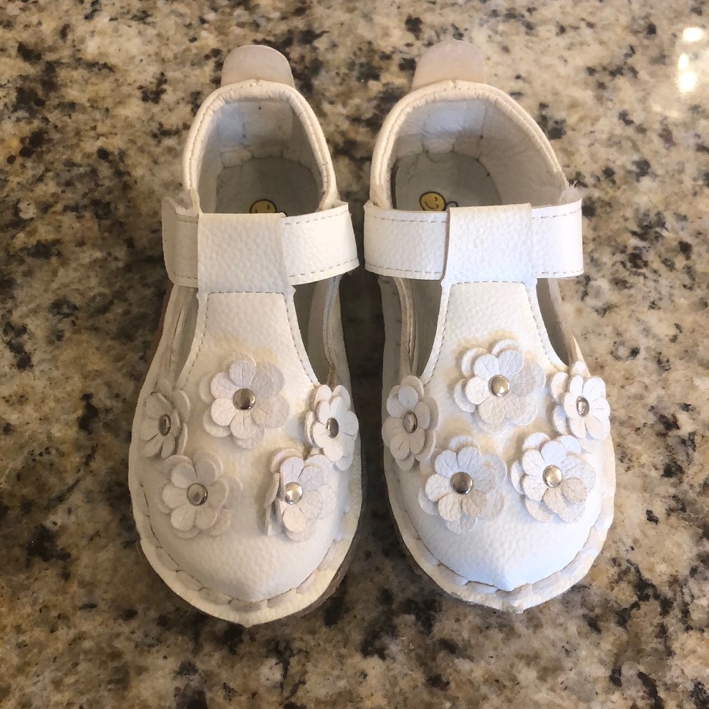 White Mary Jane toddler shoes